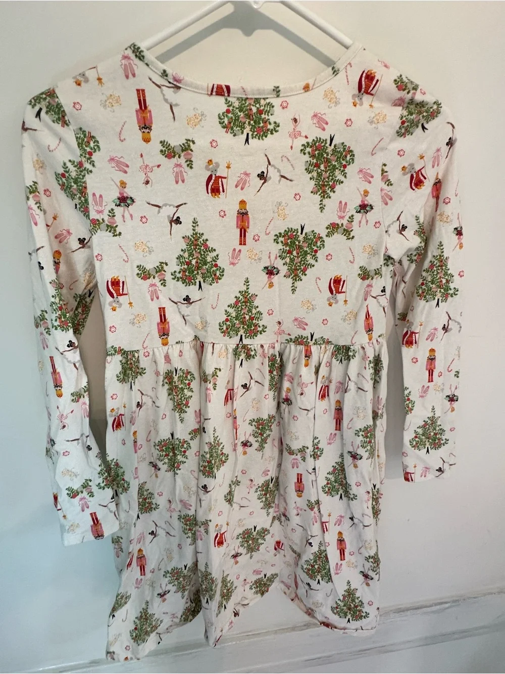 wonder nation White Holiday Nutcracker Print Long Sleeve Dress